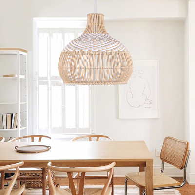 Ajshe 1 - Light Rattan Teardrop Pendant