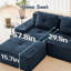  Canapé modulaire de 153 pouces en velours côtelé 4 places sans assemblage, bleu-788780014-788780008-788780005