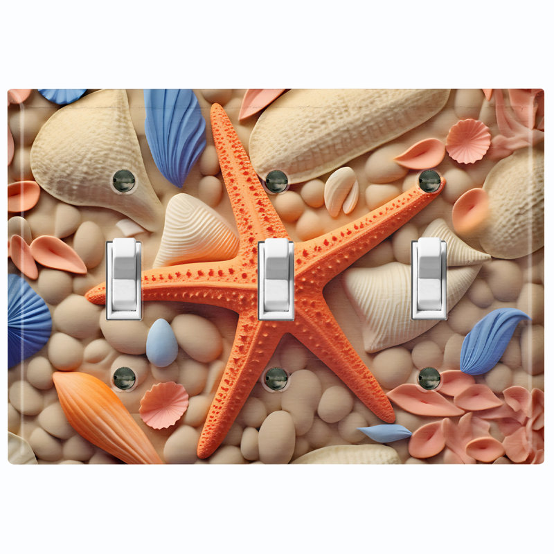 Plaque murale standard à 3 interrupteurs à bascule Ocean Orange