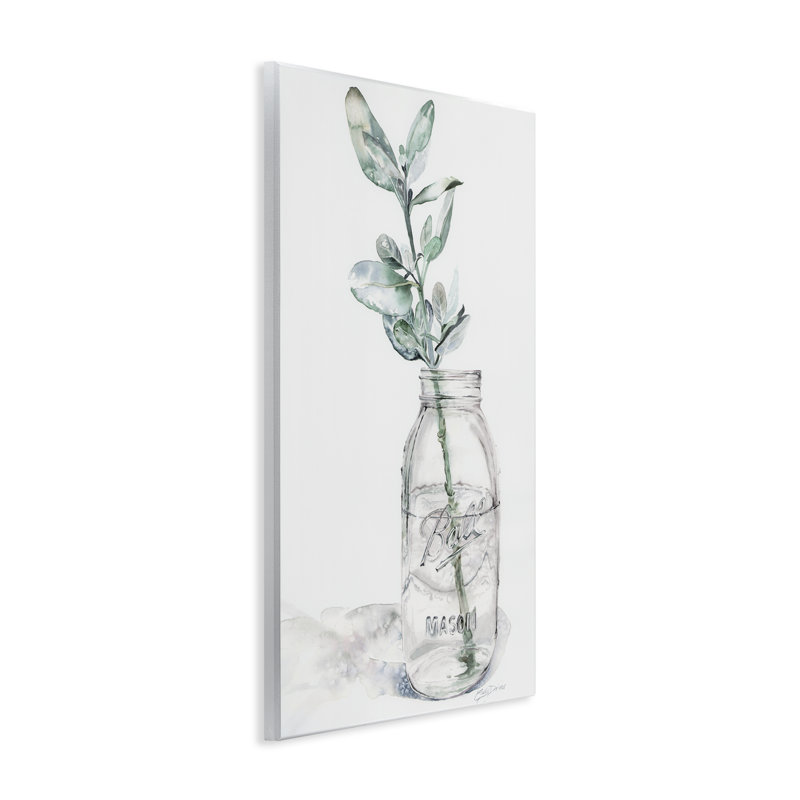 Plaque murale Minimal Herb in Glass Jar, design par Cady, H 15 po x l 10 po