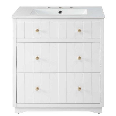 Armoire de meuble-lavabo moderne 30 pouces avec deux tiroirs