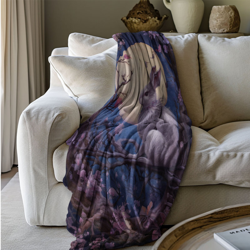 Lavande clair de lune Haven - 1 pièce Sherpa Premium, Lit simple