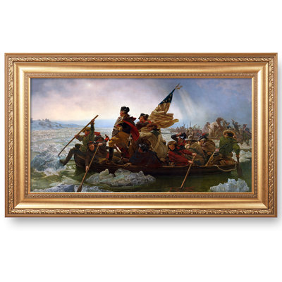 «Washington Crossing the Delaware 1851» par Emanuel Leutze, reproductions d'art classique du monde, estampe numérique encadrée, décoration encadrée dorée