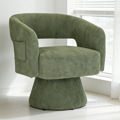 Modern Upholstered Swivel Barrel Accent Chair