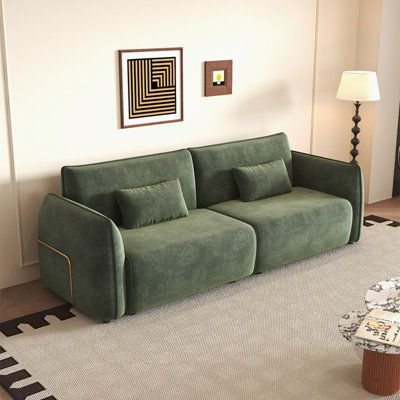 French Retro Green Chenille Sofa