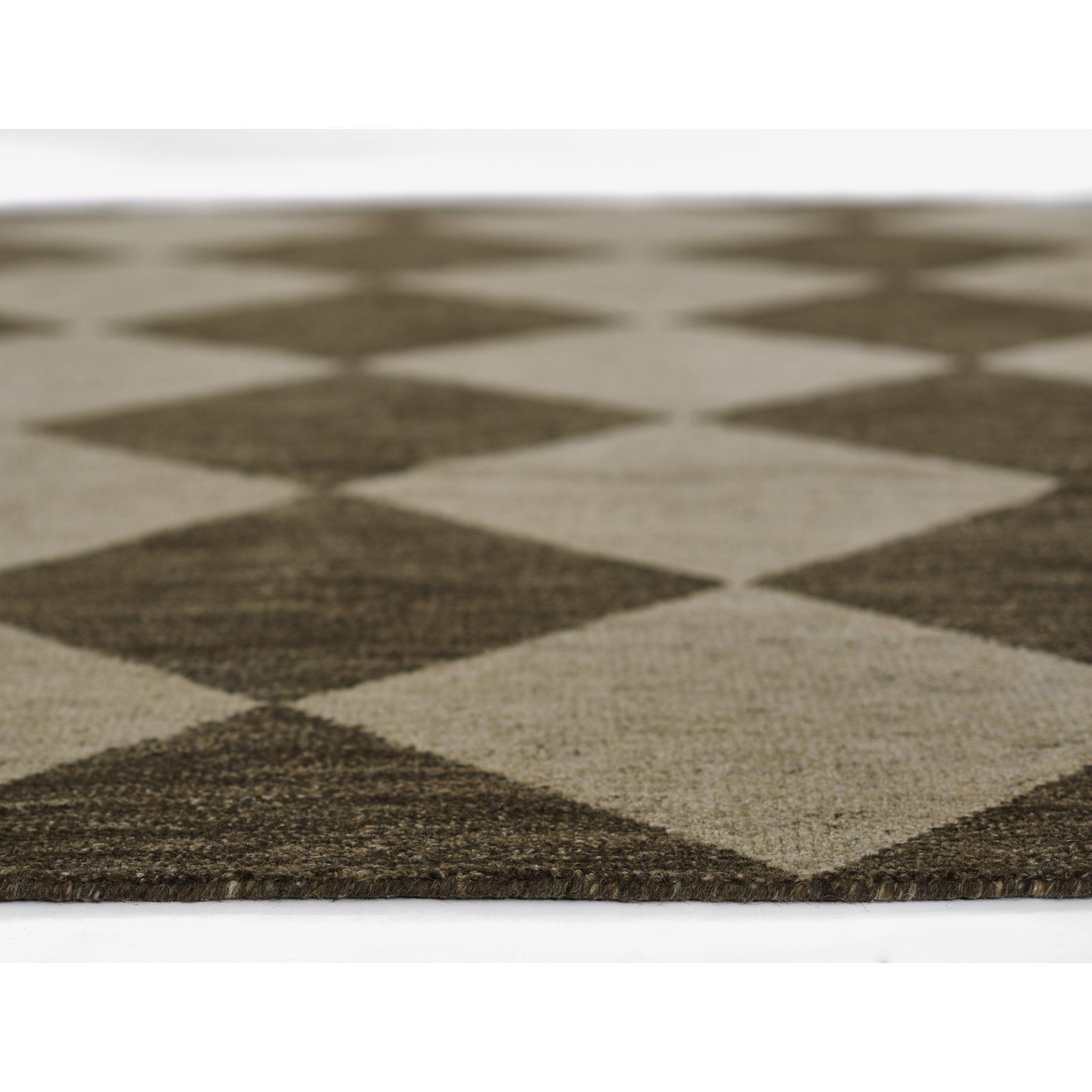 Winnie Handmade Wool Brown/Tan Rug, Rectangle 5' X 8'