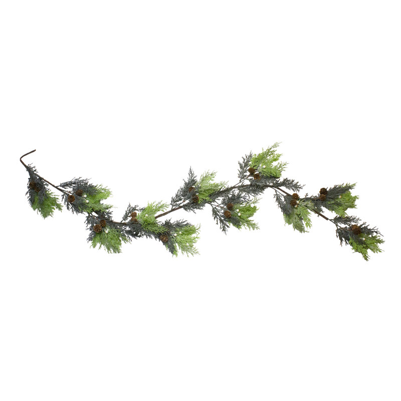 Guirlande de Noël artificielle 5 'avec baies, cèdre et pomme de pin - non éclairée