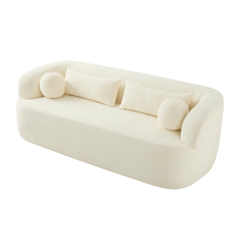 Canapé à compression 86 "en chenille 86", Beige