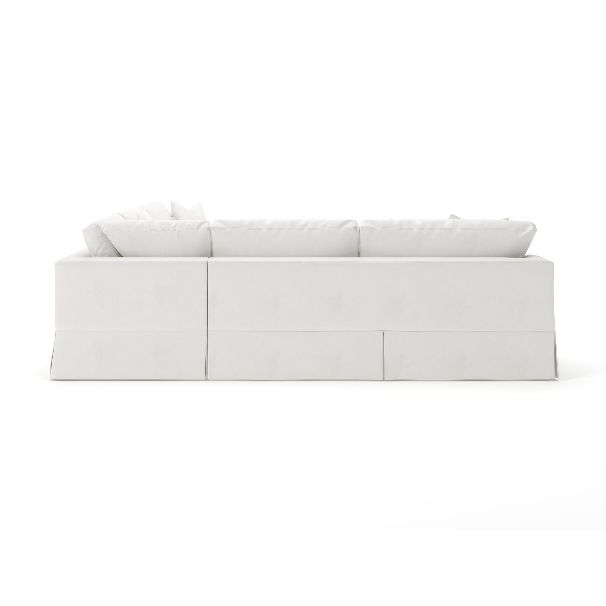 Lucia 4 - Piece Slipcovered L-Sectional, Classic Bleach White Twill, Left Hand Facing