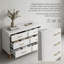 Commode double moderne à 6 tiroirs avec poignées en métal et pieds en bois massif, armoire de rangement spacieuse