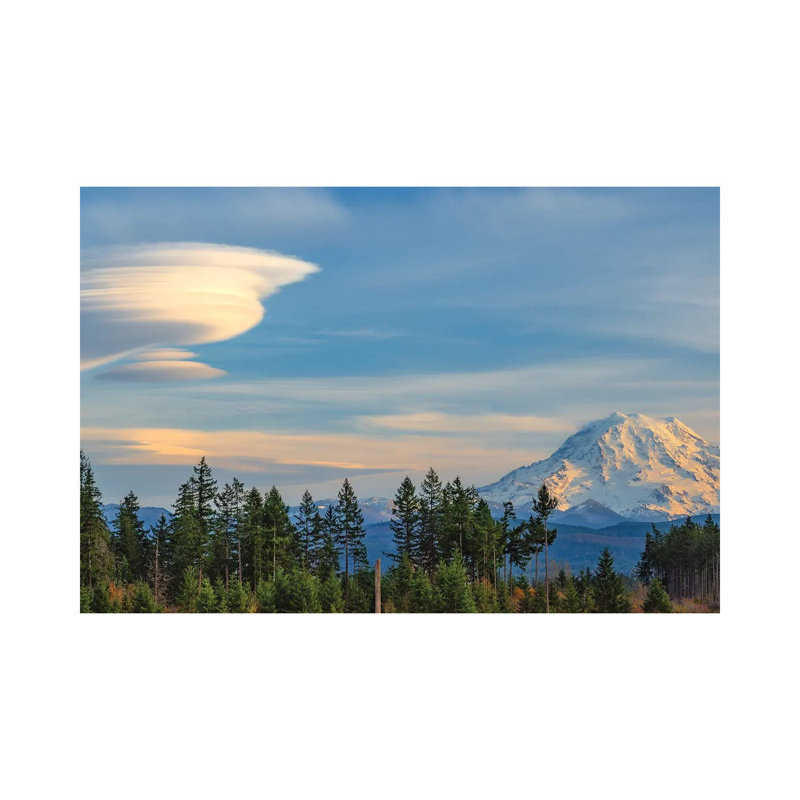 Rainier With Linticular Clouds by Louis Ruth - Wrapped Canvas Print, 101.6 cm H x 66.04 cm W x 3.175 cm D