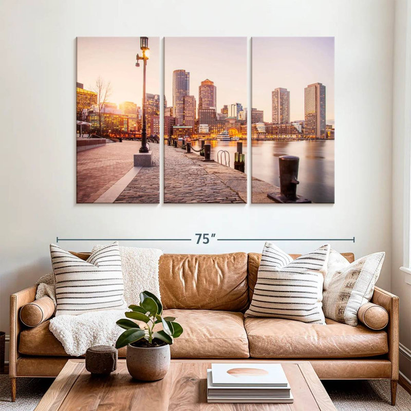 Sebbie Boston Harbor Lights, 42" H x 65" W