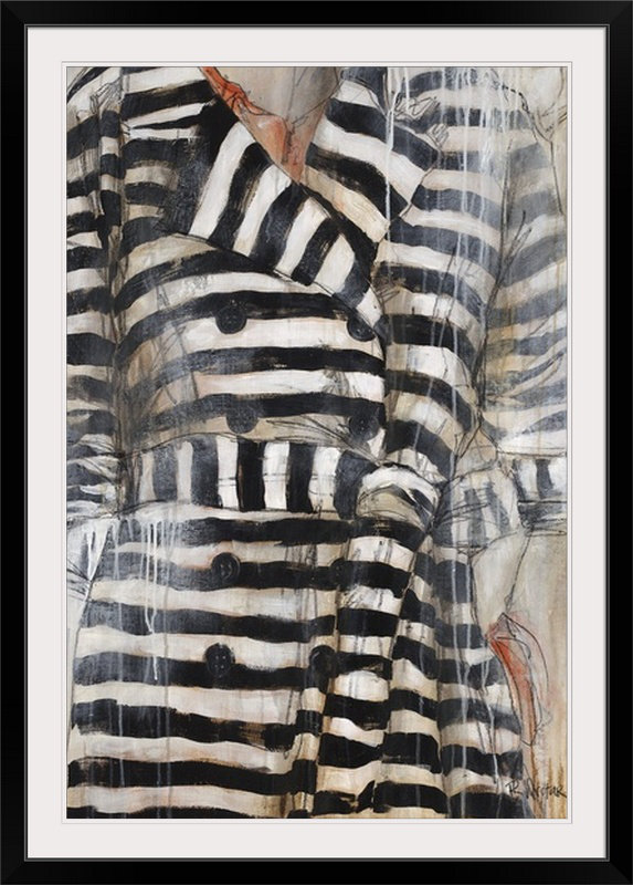 'style Ii En Peignant Imprimer Rikki Drotar, Noir encadré, 38" H x 28" lx 1" p