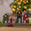 Charming 10.75 Inch Battery-Operated Lighted Row House Countdown Calendar With Timer