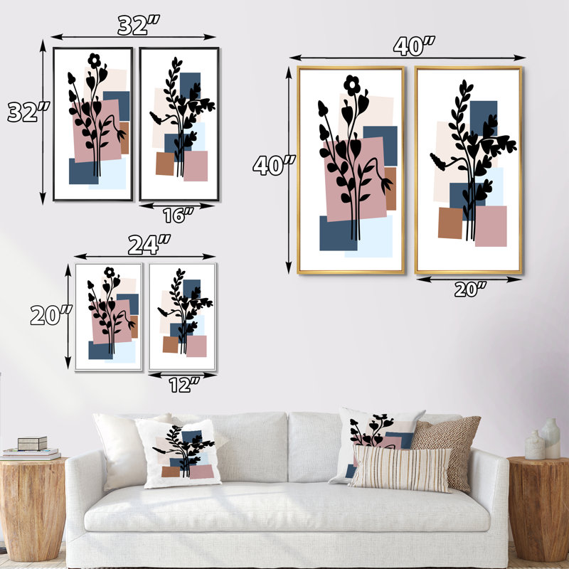 Scandinavian Minimalistic Geometrics II " Scandinavian Minimalistic Geometrics II " 2 - Pieces, 40" H x 40" W x 1.5" D