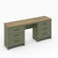 Limestone Wide 6 Drawer Dressing Table-1093078400