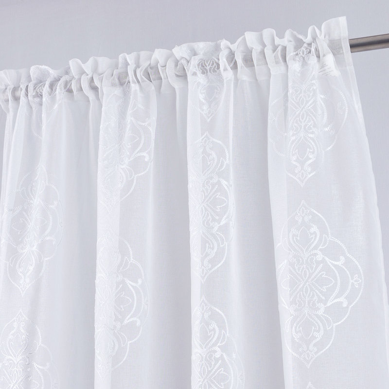 Damesha Room Darkening Curtain Single Panel, White