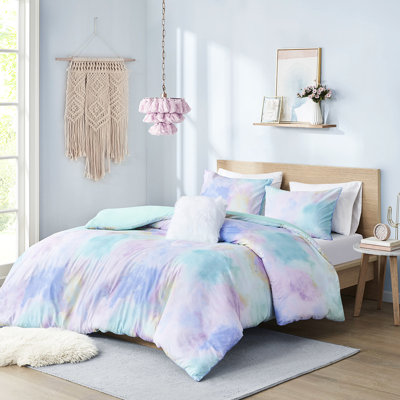 Chambre à coucher avec aquarelle Tie Dye pour lit simple / simple TG