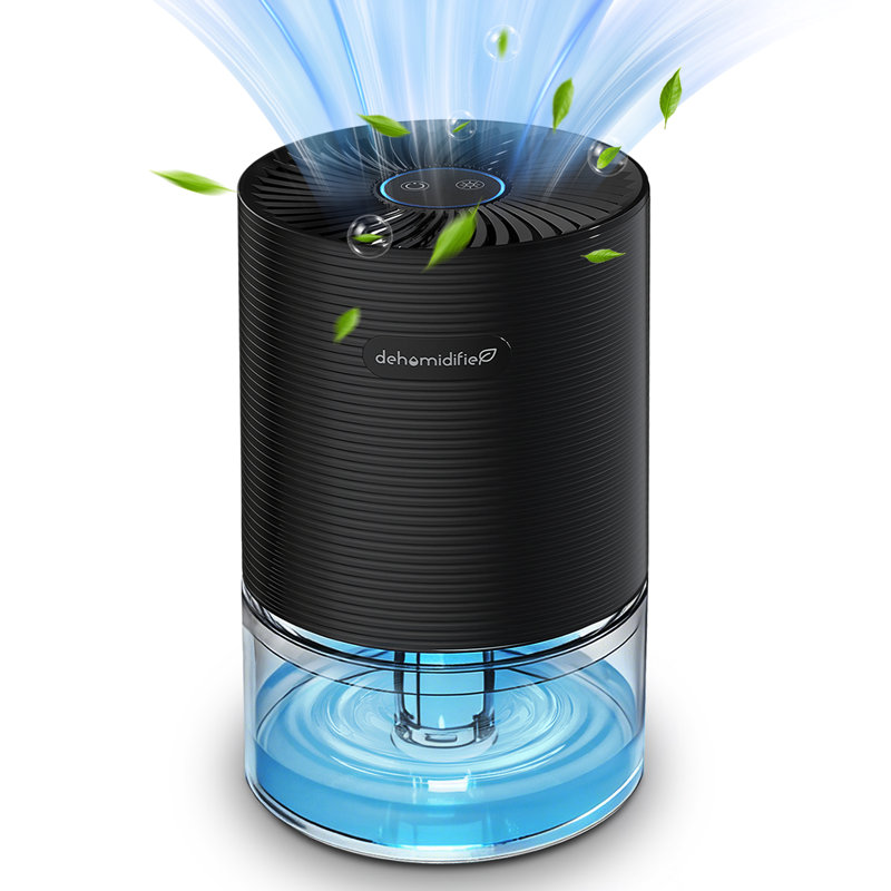  Kloudic Small Dehumidifier 26 oz, 3000 Cubic Feet (890 Sq.Ft/3hour) Compact Dehumidifiers for Home & Small rooms, Bedroom, Bathroom, Closet, RV, Black.