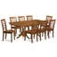 L'ensemble 9 pièces de table et chaises de cuisine comprend une table de salle à manger rectangulaire avec rallonge papillon et 8 chaises de salle à manger, brun selle-48646208