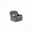  Fauteuil inclinable manuel capitonné à siège unique, revêtement en velours gris pour espaces résidentiels