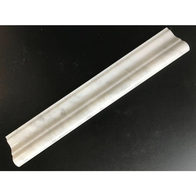 Rail de chaise poli Bianco Carrara taille 2 x 12 po par pièce