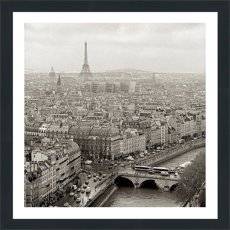 « above paris xxv » par alan blaustein,, reproduction de photo encadrée, H 39,5 po x l 39,5 po x P 0,75 po