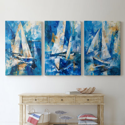 Série Sea and Shore XV - Ensemble de toiles tendues avec châssis Premium - Prêt à être accroché