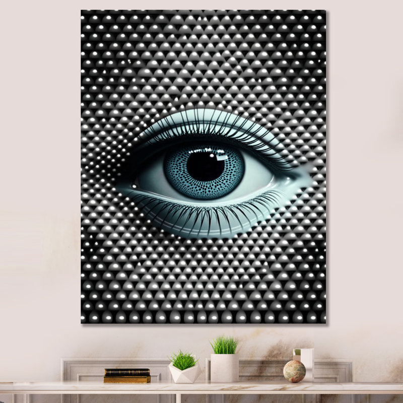 «Eye in Circular Infinity V», art mural abstrait géométrique en métal, H 20 po x l 12 po x P 1 po