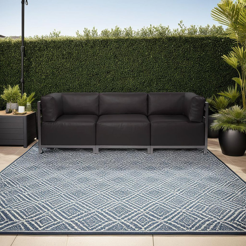 Woodsen 65'' Upholstered Loveseat, Titanium,  32.5" H x 95.5" W x 30" D,  Black Faux Leather