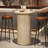 36.4" Tall Bar Table, Small Kitchen Cocktail Table, Sliding Door Round Fluted Base With Hidden Storage Space,For Small Space, Pub, Bistro, Living Room-362385025