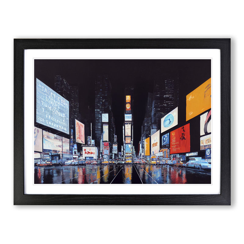 XH1022-6207X Modern Times Square Art Vol.6 - Single Picture Frame Print, 46cm H x 64cm W x 2cm D, Black