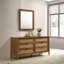 Ensemble de chambre à coucher 6 pièces en bois d'hévéa avec commode en velours côtelé Comelia, commode, miroir, 2 tables de chevet et commode