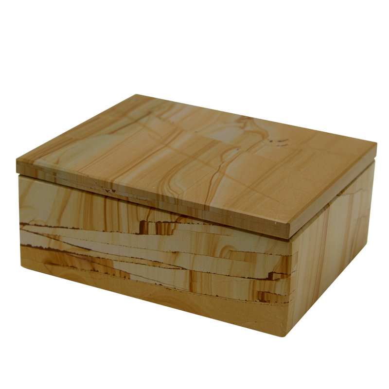 Allynn Marble Memory Box, Teak Stone