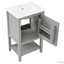 Meuble-lavabo de 20 po avec lavabo, porte à fermeture douce, support de rangement et tablette ouverte-116657546