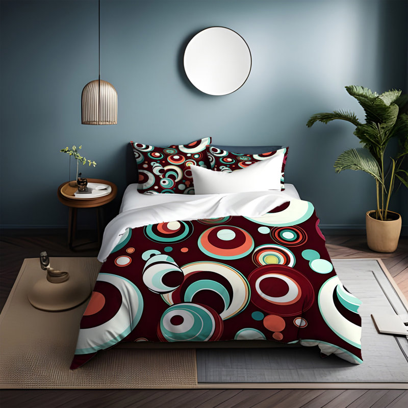 Duvet Cover, Twin Duvet Cover + 1 Queen Sham, Red/Orange/Blue