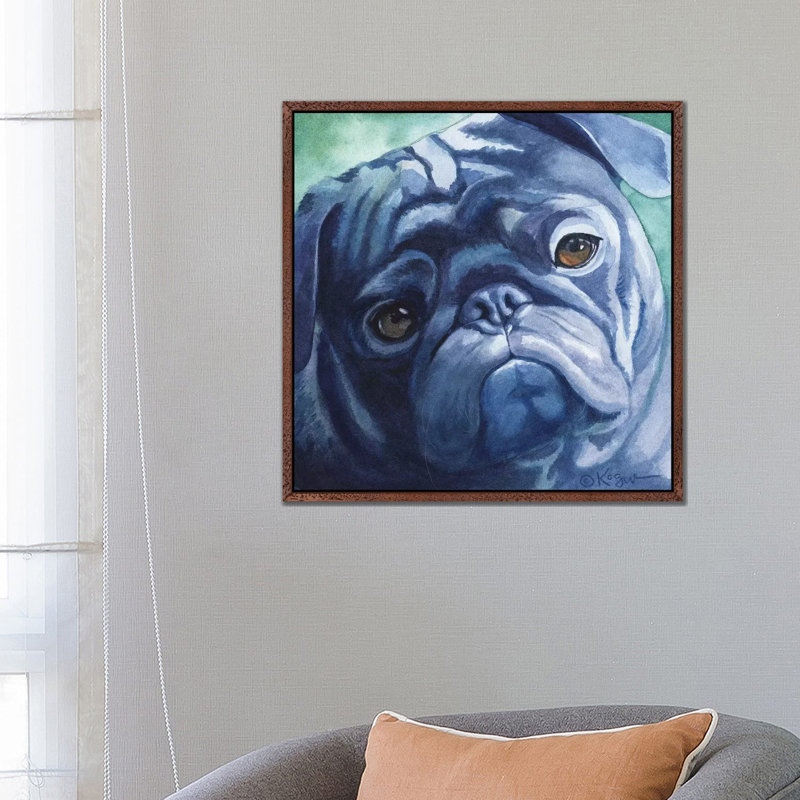 Duncan by Teresa Kogut - Painting on Canvas, Classic Brown Wood Framed, 66.04 cm H x 66.04 cm W