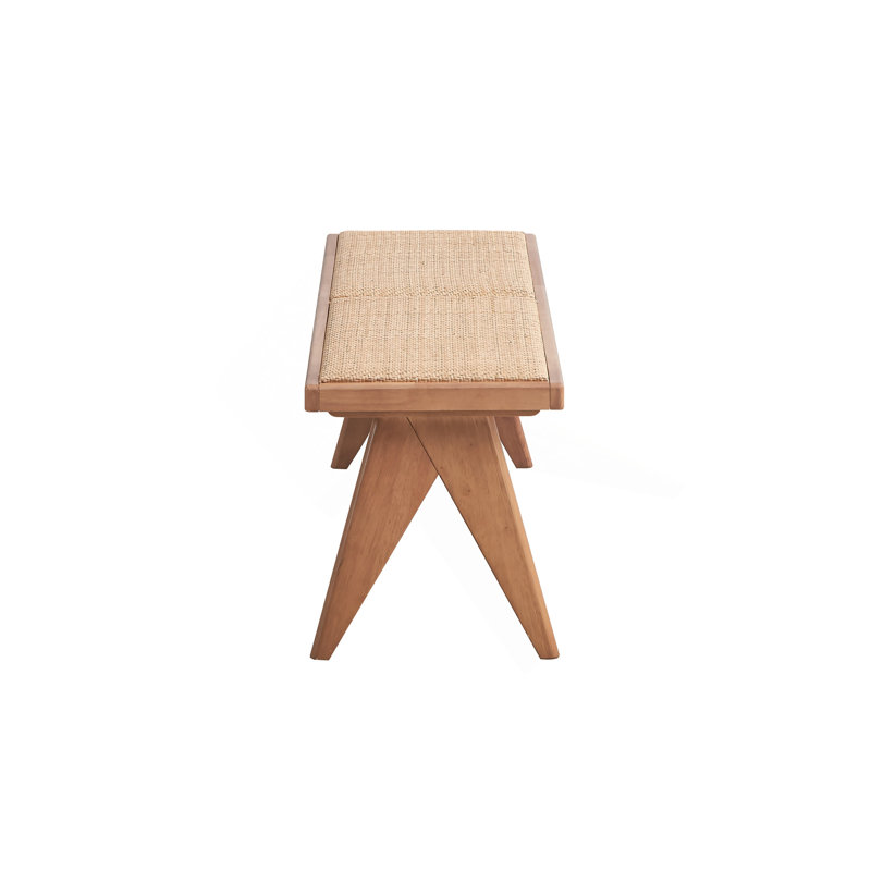 Banc en rotin et finition naturelle Velentina