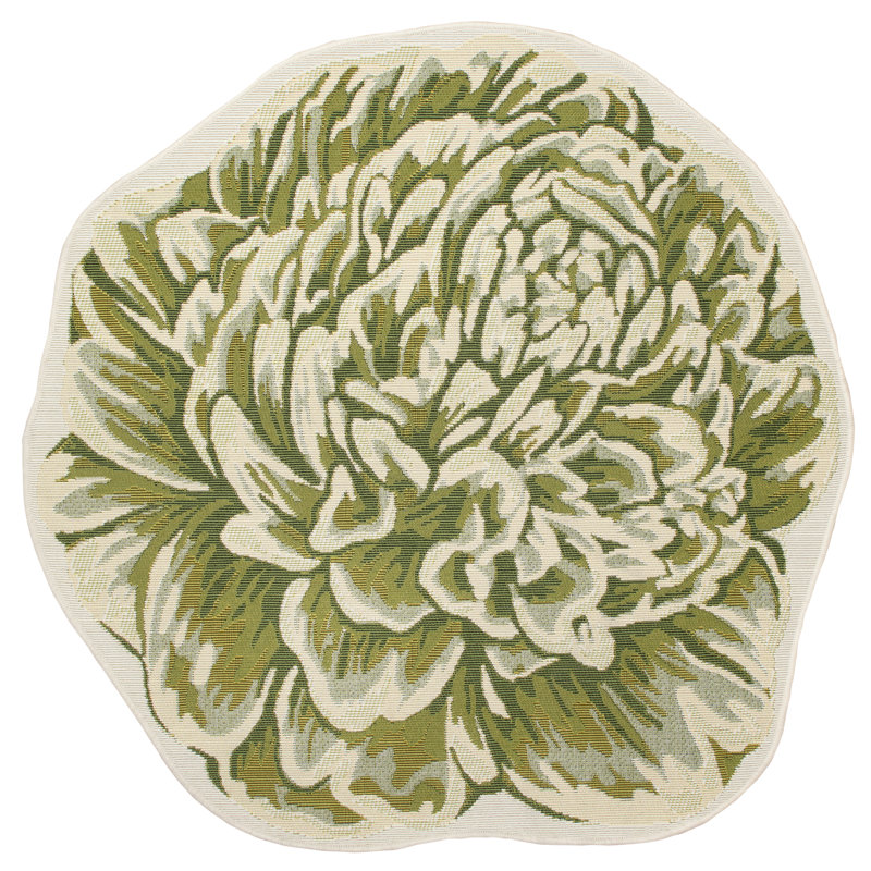 Tapis de cuisine Joll, Rond 3 pi 3 po, Vert