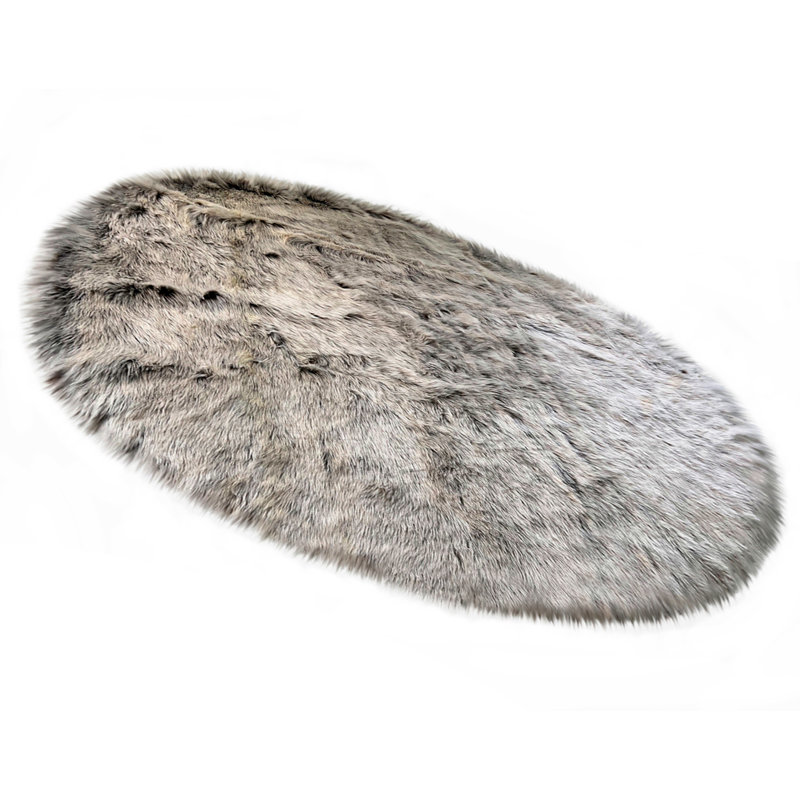 Mar Vista Faux Sheepskin Indoor Rug, Oval 9'6" x 12'6"