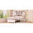 Multifunctional Wood Platform Bed with Bookshelf at the Head of the Bed, Built-in Desk and Matching Chair,