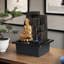 Fontaine bouddha en résine 9,84 pouces avec lumière DEL - Décoration de bureau d'intérieur zen pour la maison et le bureau
