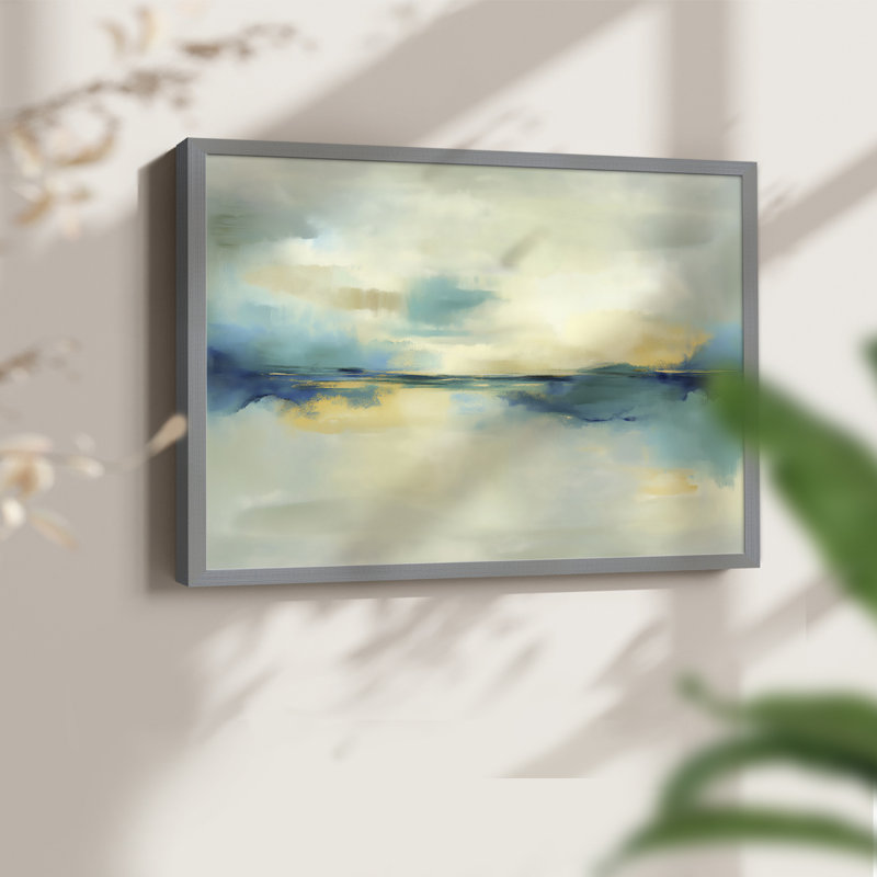 Abstract Series-XCIX -Framed Print - Restickable, Grey, 16" H x 20" W