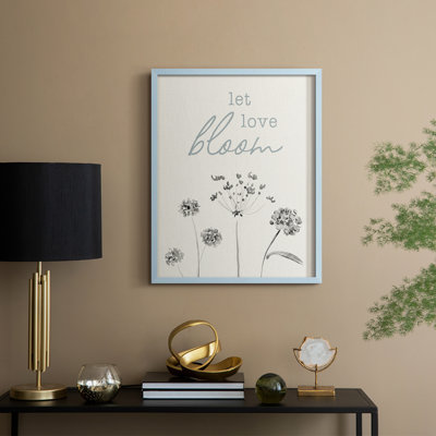 Let Love Bloom, reproduction encadrée - bois massif