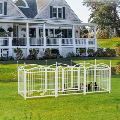 Parc pour chien de 24 pouces à 8 panneaux - clôture pour animaux pliable robuste en métal avec porte, enclos d'exercice extérieur pour petits / moyens / grands chiens