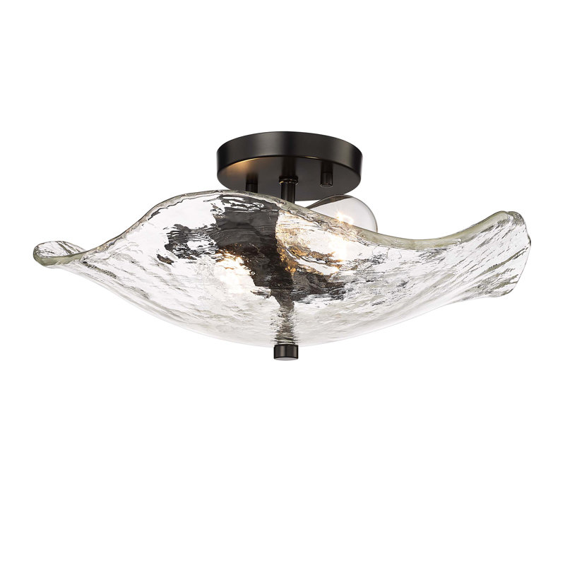 Glass Semi Flush Mount, Black