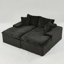 Canapé double multifonctionnel en velours noir-129598892