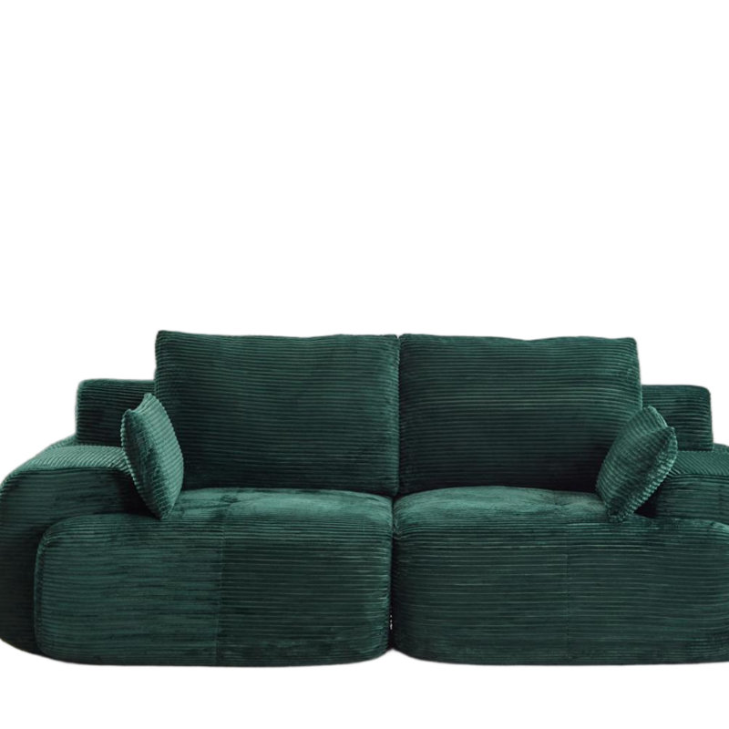 Modern Memory Foam Compressed Sofa,2 Seater Large Sectional Couches For Living Room,Pet-Friendly Cloud Modular Sectional Sofa,Corduroy Fabric,Extra Deep Loveseat,No Assembly Required