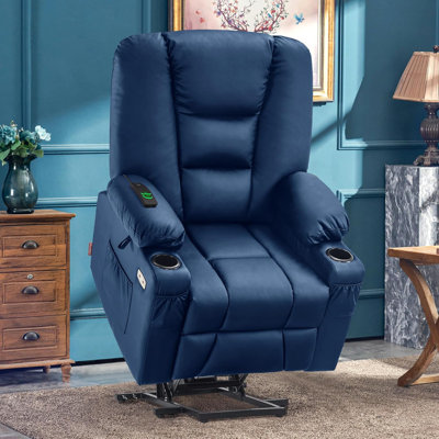 Power Lift Recliner Chair with Massage and Heat, Faux Leather