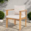 Chaises de patio modernes, structure en teck de bois d'acacia, coussins beiges pour la salle à manger